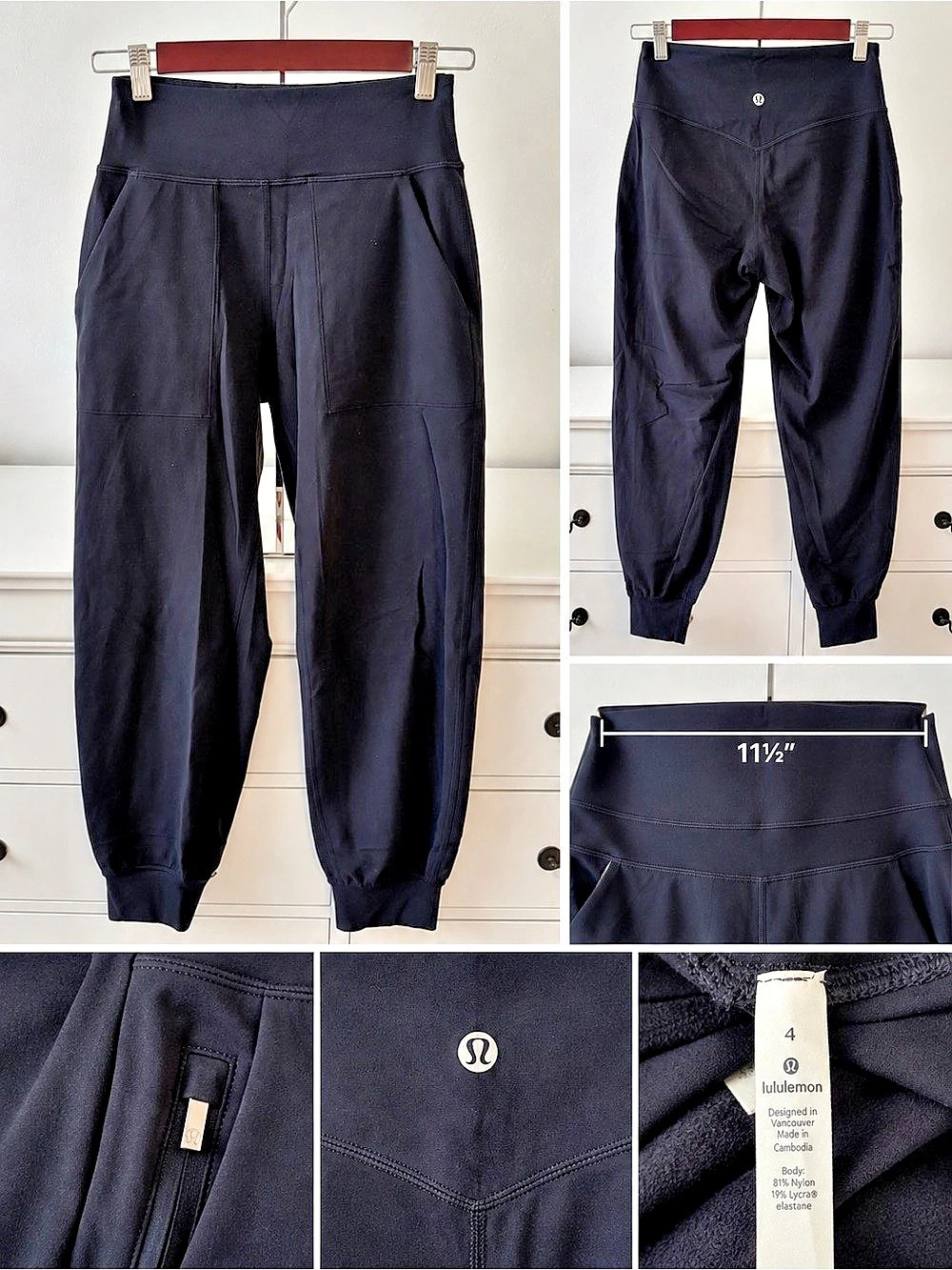 Lululemon Black High Rise Jogger Pants Size 4